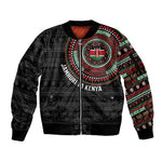 Personalised Kenya African Tribal Pattern Sleeve Zip Bomber Jacket Chest Arm Tattoo