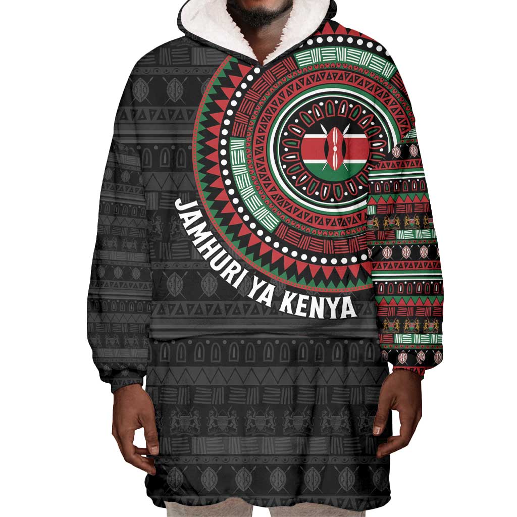 Personalised Kenya African Tribal Pattern Wearable Blanket Hoodie Chest Arm Tattoo