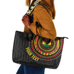 Personalised Ghana African Tribal Mix Kente Patterns Leather Tote Bag Chest Arm Tattoo