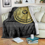 African Adinkra Blanket Sankofa Bird - Gold Version - Chest Arm Tattoo
