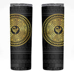 African Adinkra Skinny Tumbler Sankofa Bird - Gold Version - Chest Arm Tattoo