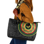 African Sankofa Bird Leather Tote Bag Adinkra Symbols - Chest Arm Tattoo