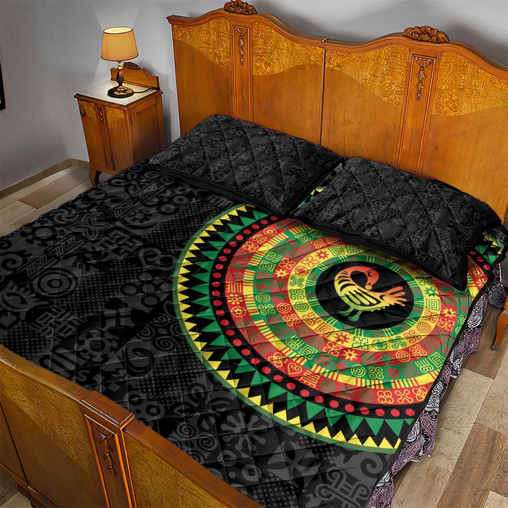 African Sankofa Bird Quilt Bed Set Adinkra Symbols - Chest Arm Tattoo