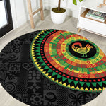 African Sankofa Bird Round Carpet Adinkra Symbols - Chest Arm Tattoo