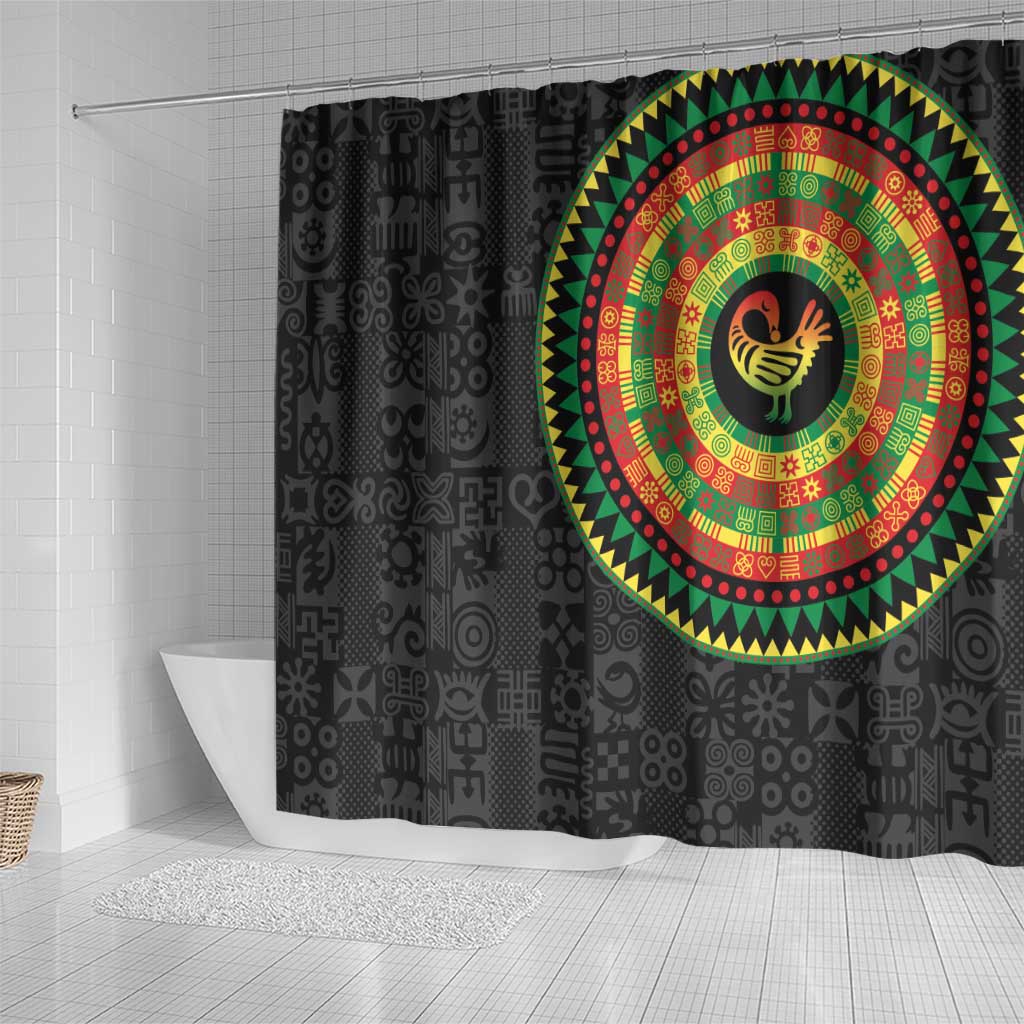 African Sankofa Bird Shower Curtain Adinkra Symbols - Chest Arm Tattoo