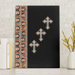 Ethiopia Angels Tilet With Cross Canvas Wall Art Black Color