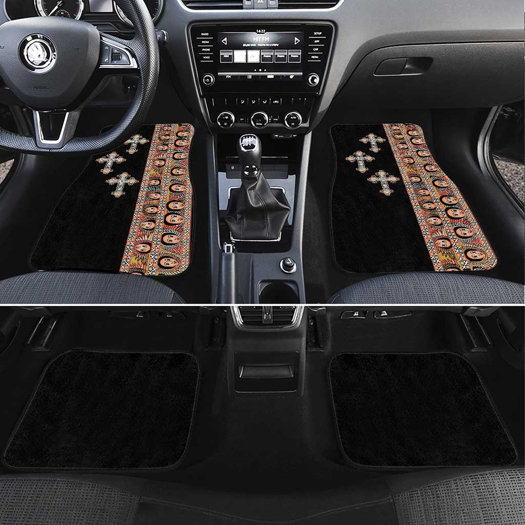 Ethiopia Angels Tilet With Cross Car Mats Black Color