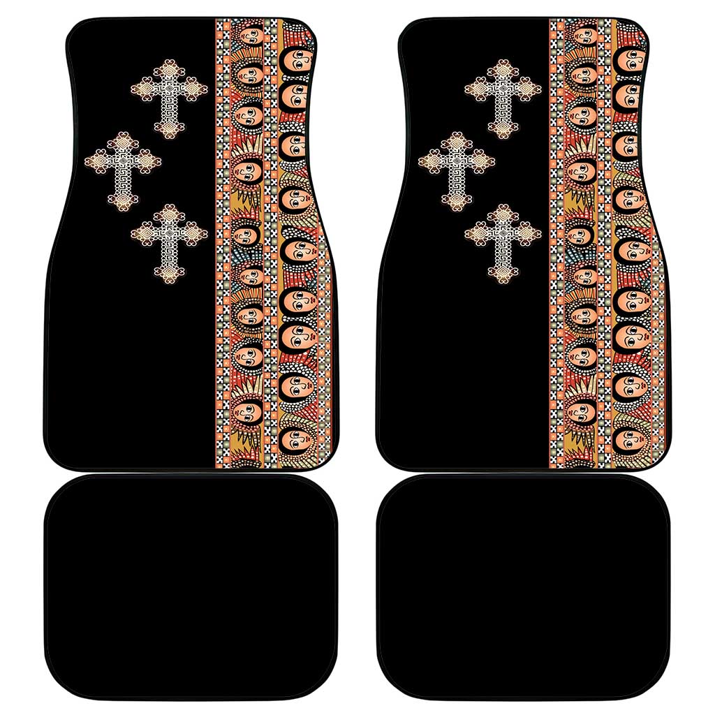 Ethiopia Angels Tilet With Cross Car Mats Black Color