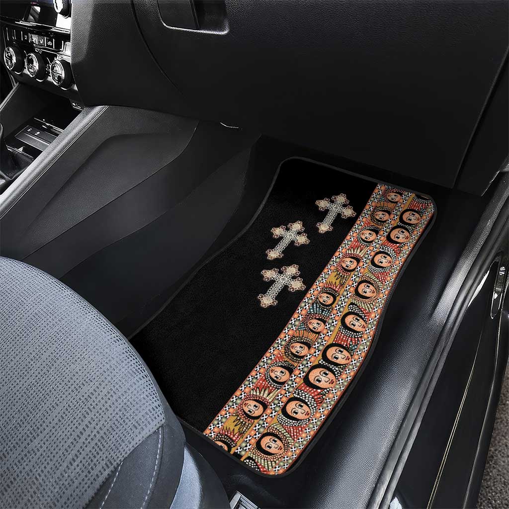 Ethiopia Angels Tilet With Cross Car Mats Black Color