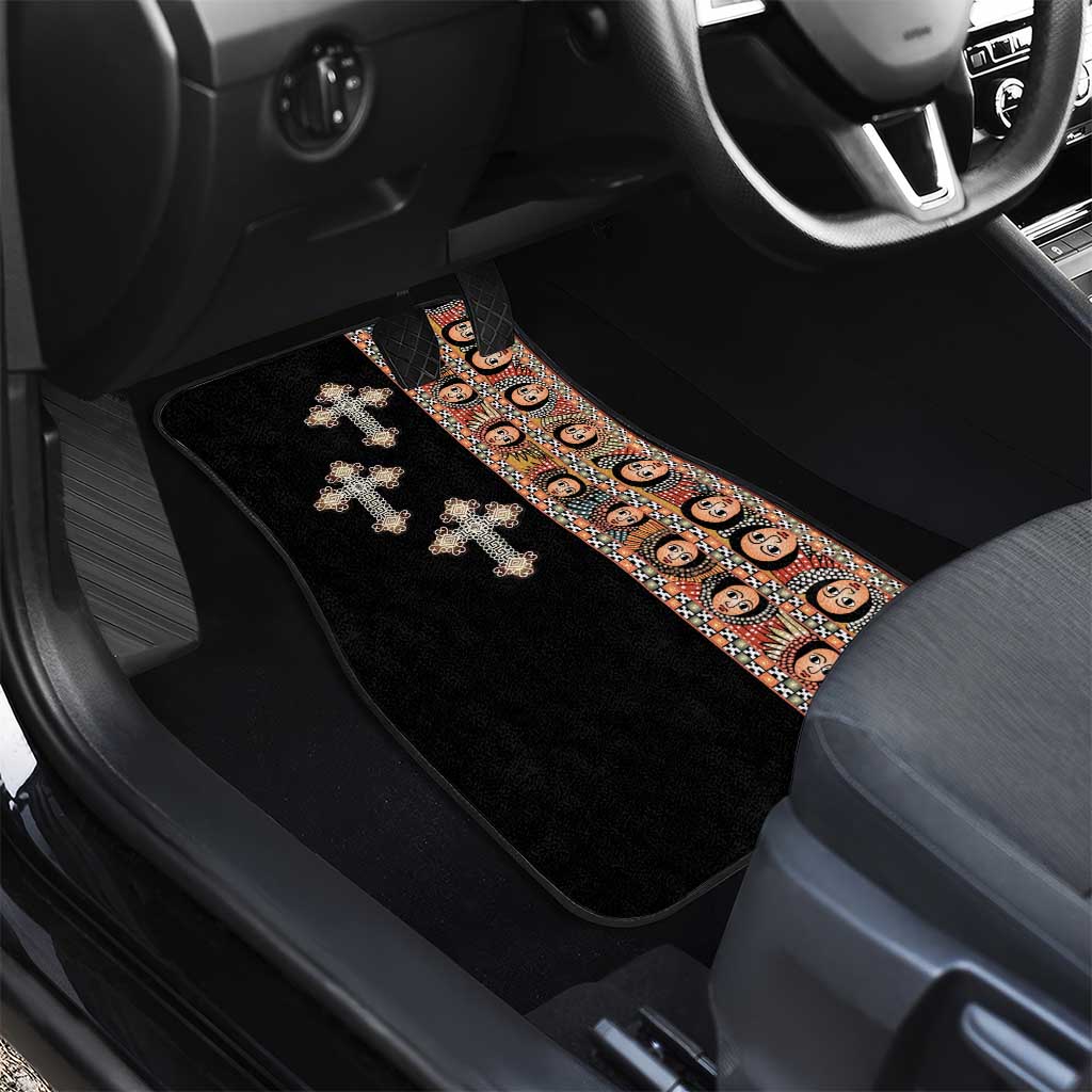 Ethiopia Angels Tilet With Cross Car Mats Black Color