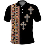 Ethiopia Angels Tilet With Cross Polo Shirt Black Color