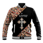 Personalized Ethiopia Baseball Jacket Ethiopian Orthodox Church Angel Black Color