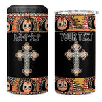 Personalized Ethiopia 4 in 1 Can Cooler Tumbler Ethiopian Orthodox Church Angel Black Color