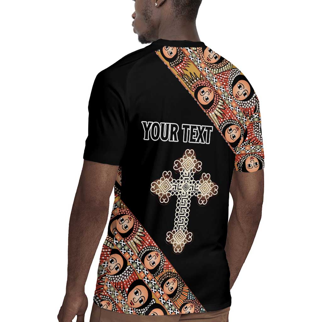 Personalized Ethiopia Rugby Jersey Ethiopian Orthodox Church Angel Black Color