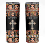 Personalized Ethiopia Skinny Tumbler Ethiopian Orthodox Church Angel Black Color