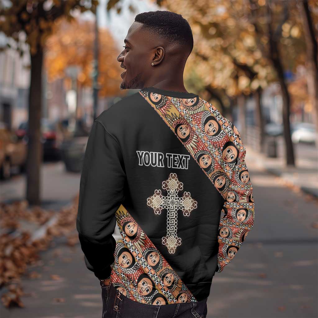 Personalized Ethiopia Sweatshirt Ethiopian Orthodox Church Angel Black Color