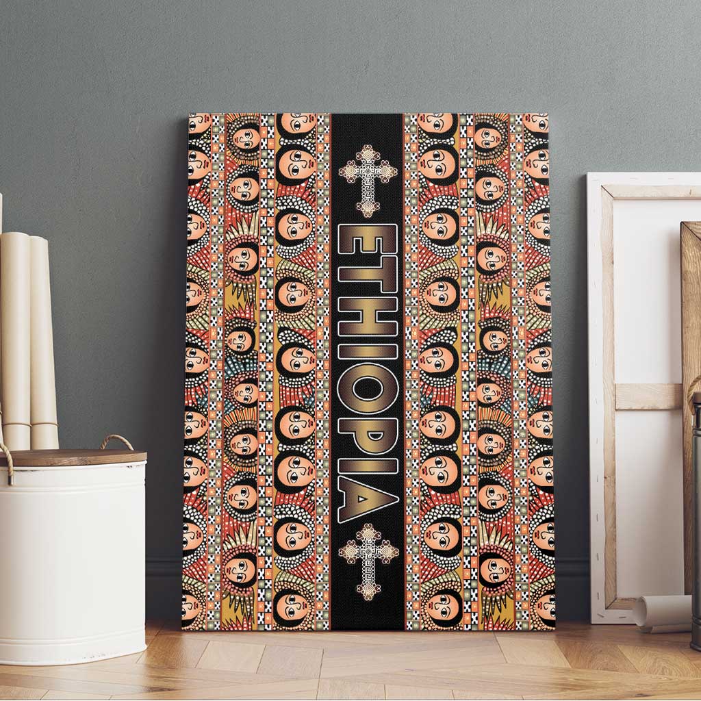 Ethiopia Canvas Wall Art Ethiopian Tewahedo Angel Orthodox Black Color