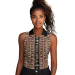 Personalized Ethiopia Women Sleeveless Polo Shirt Ethiopian Tewahedo Angel Orthodox Black Color