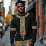 Ethiopia Saba Kemis Habesha Style Long Sleeve Shirt Black Color