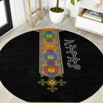 Ethiopia Saba Kemis Habesha Style Round Carpet Black Color