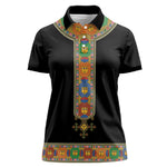 Ethiopia Saba Kemis Habesha Style Women Polo Shirt Black Color