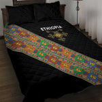 Ethiopia Saba Kemis Sash Style Quilt Bed Set Black Color