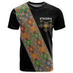Ethiopia Saba Kemis Sash Style T shirt Black Color