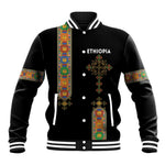 Ethiopia Saba Kemis Baseball Jacket Lion Of Judah Black Color