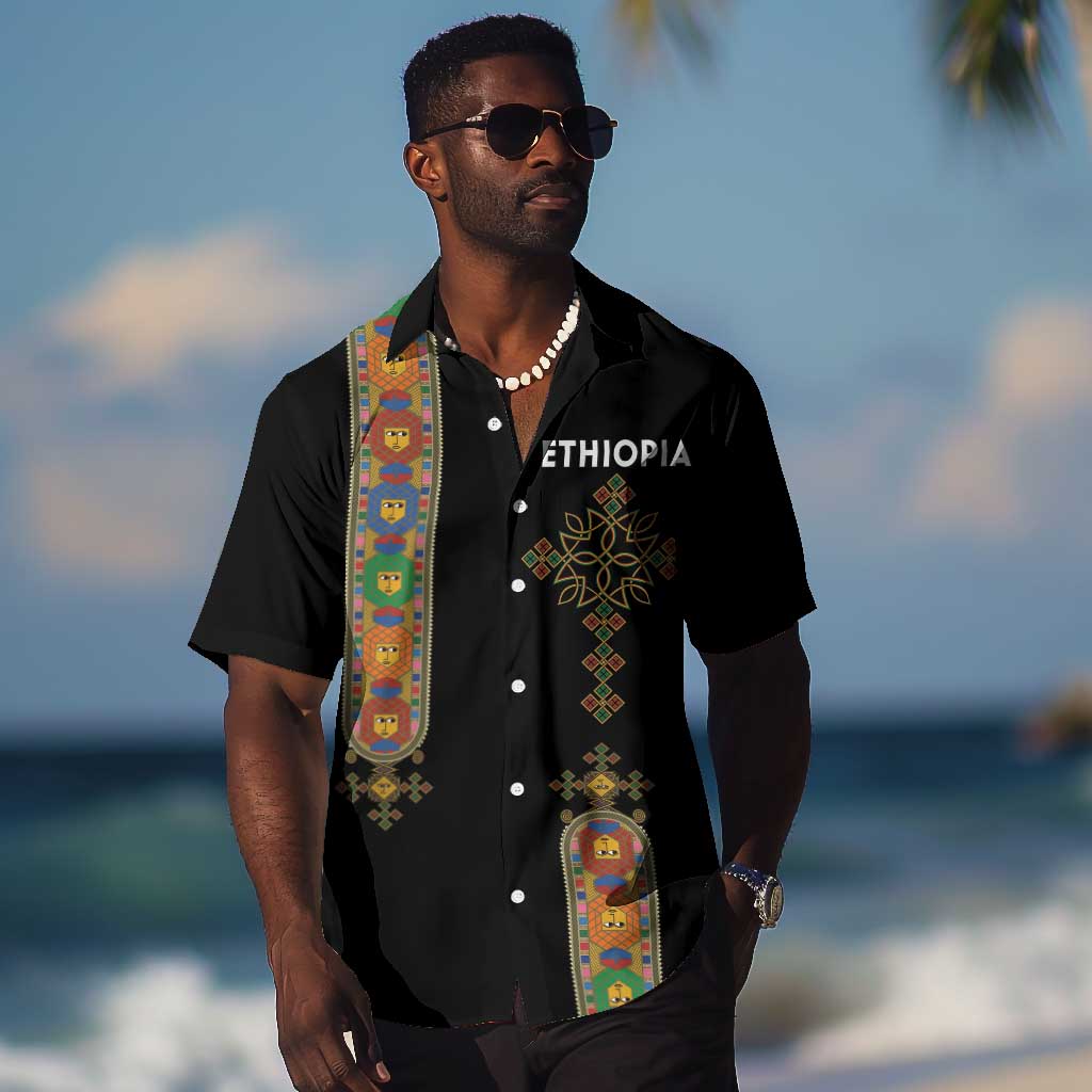 Ethiopia Saba Kemis Hawaiian Shirt Lion Of Judah Black Color