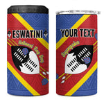 Personalized Happy Swaziland National Flag Day 4 in 1 Can Cooler Tumbler Nguni Shield Flag Style - African Pattern
