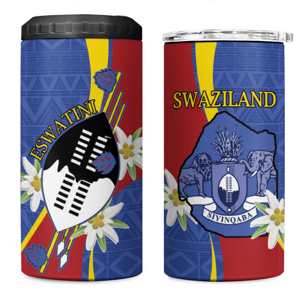Umbuso weSwatini 4 in 1 Can Cooler Tumbler Nguni Shield Edelweiss Flower