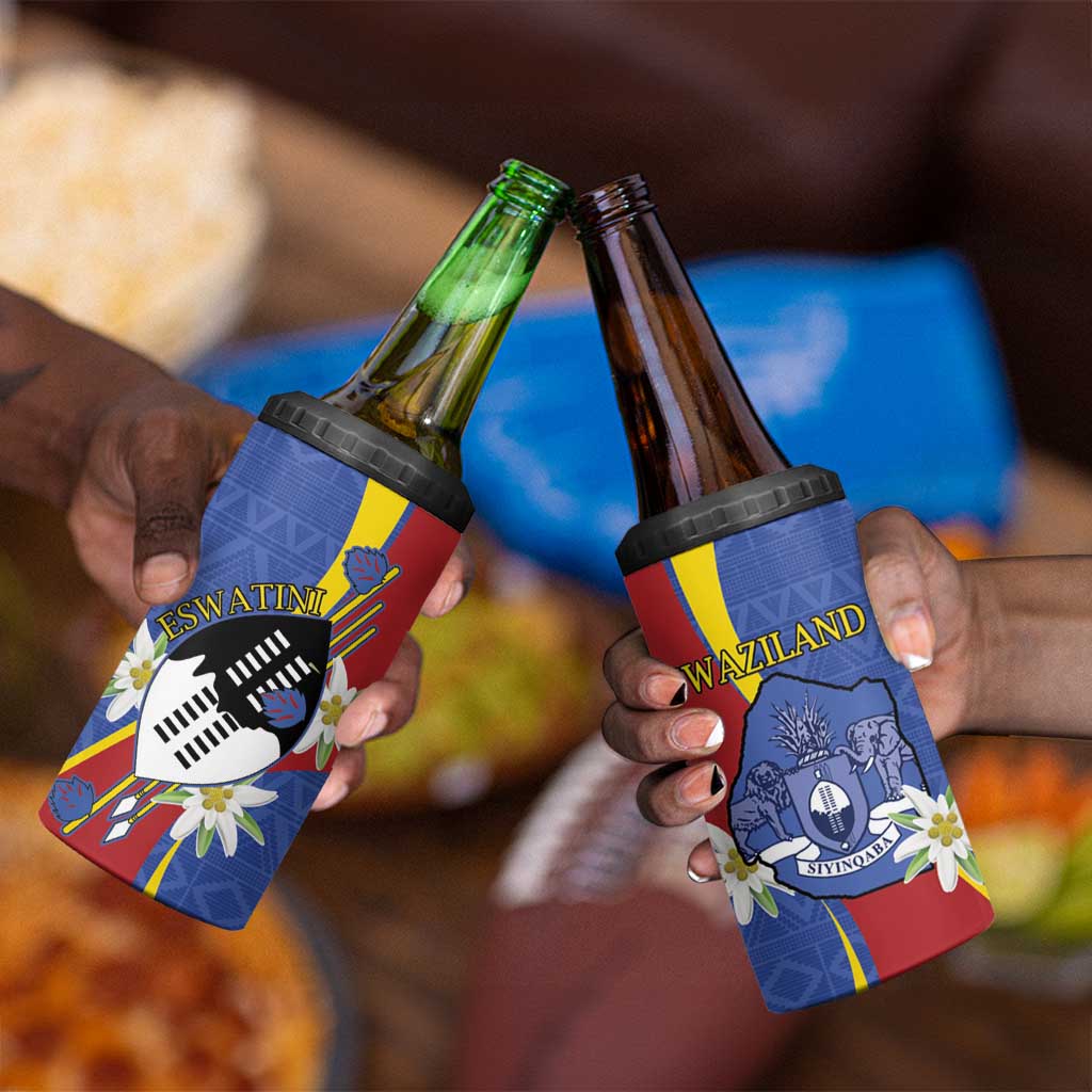 Umbuso weSwatini 4 in 1 Can Cooler Tumbler Nguni Shield Edelweiss Flower