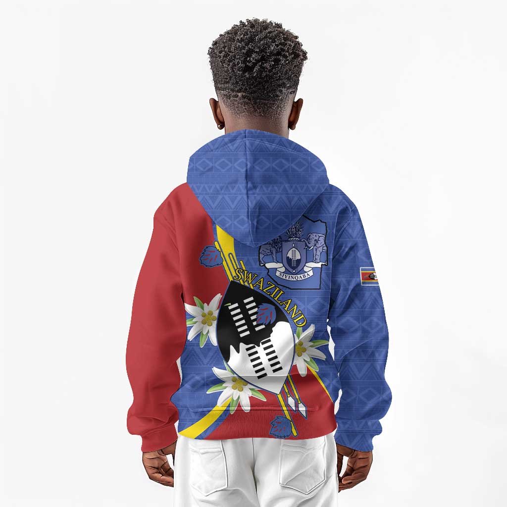Umbuso weSwatini Kid Hoodie Nguni Shield Edelweiss Flower