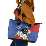 Umbuso weSwatini Leather Tote Bag Nguni Shield Edelweiss Flower