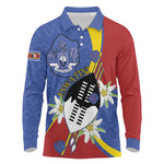 Umbuso weSwatini Long Sleeve Polo Shirt Nguni Shield Edelweiss Flower