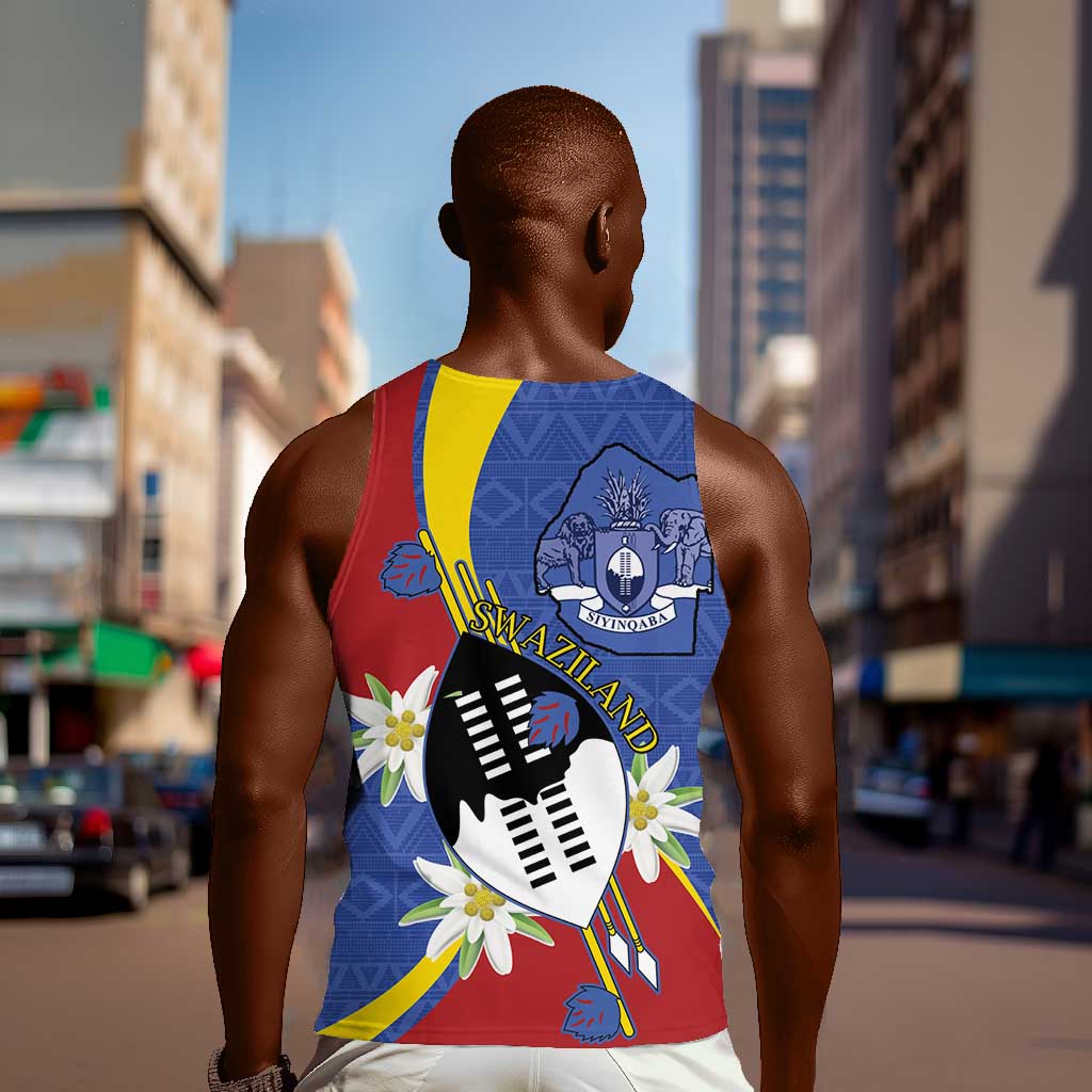 Umbuso weSwatini Men Tank Top Nguni Shield Edelweiss Flower