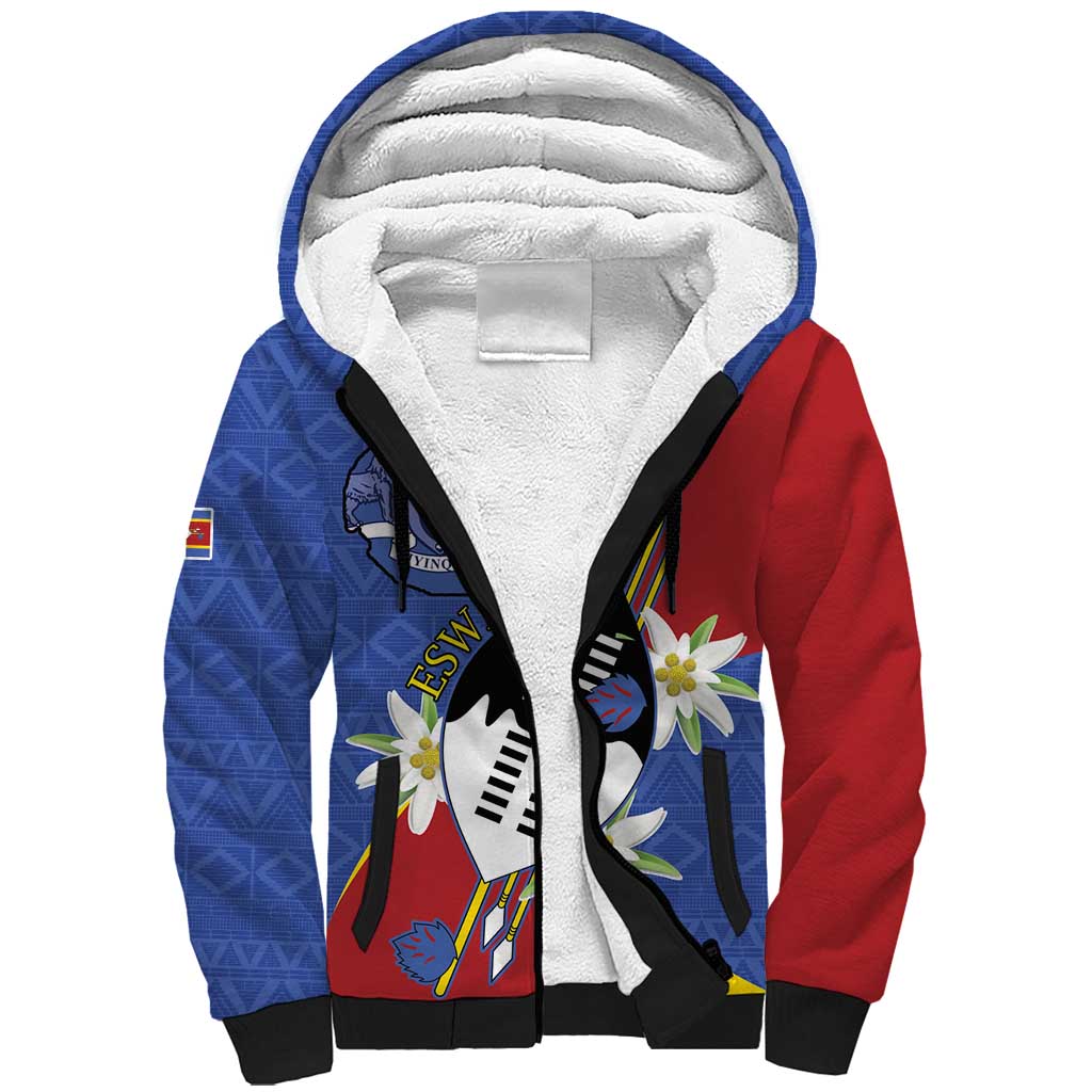 Umbuso weSwatini Sherpa Hoodie Nguni Shield Edelweiss Flower