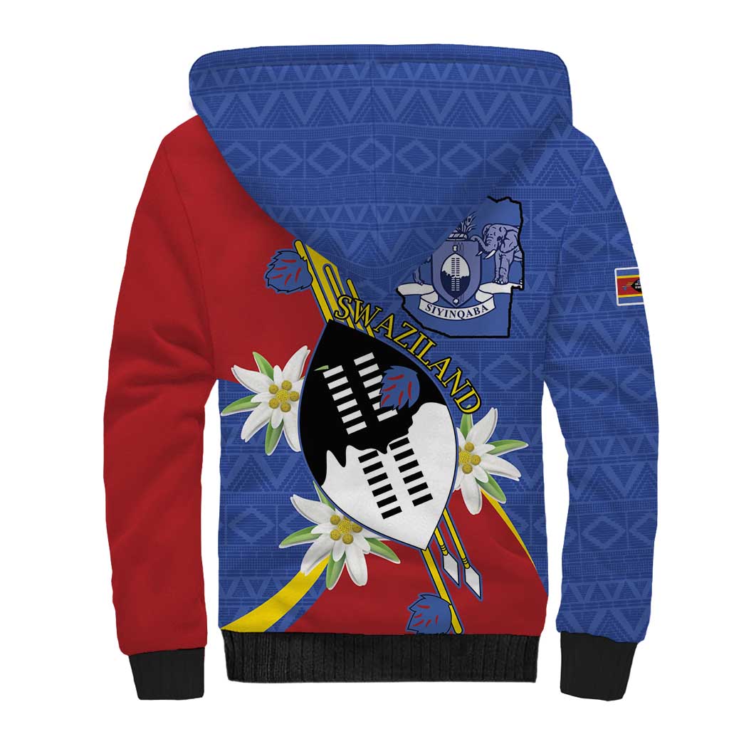 Umbuso weSwatini Sherpa Hoodie Nguni Shield Edelweiss Flower