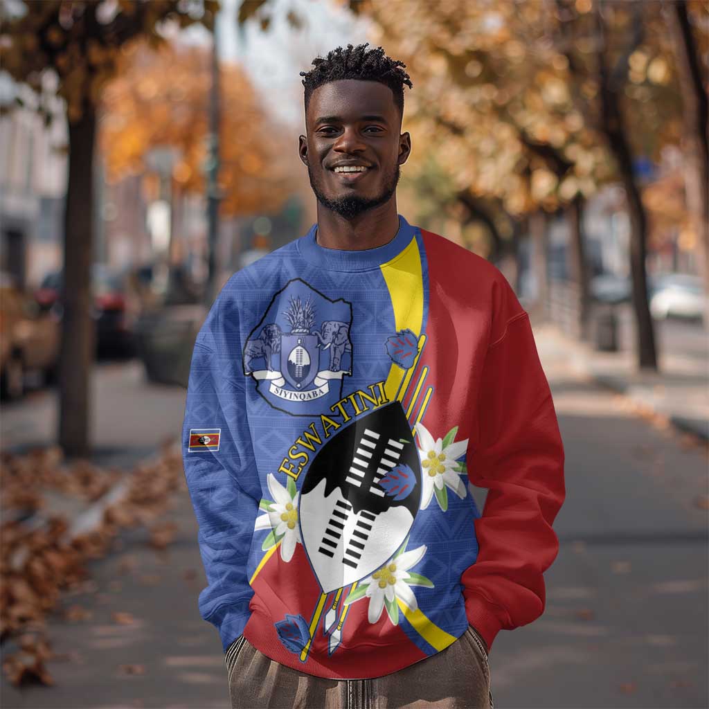 Umbuso weSwatini Sweatshirt Nguni Shield Edelweiss Flower