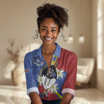 Umbuso weSwatini Women Casual Shirt Nguni Shield Edelweiss Flower