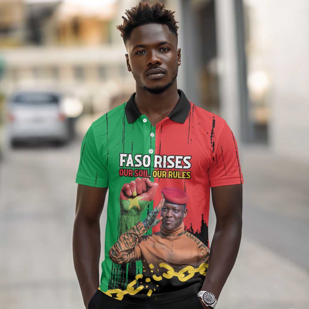 Faso Rises Our Soil Our Rules Polo Shirt Ibrahim Traore Revolutionary Spirit