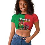 Faso Rises Our Soil Our Rules Raglan Cropped T shirt Ibrahim Traore Revolutionary Spirit