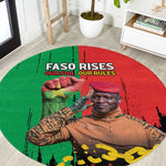 Faso Rises Our Soil Our Rules Round Carpet Ibrahim Traore Revolutionary Spirit