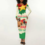 Ibrahim Traore Thomas Sankara Long Sleeve Bodycon Dress Make Burkina Faso Great Again