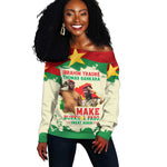 Ibrahim Traore Thomas Sankara Off Shoulder Sweater Make Burkina Faso Great Again