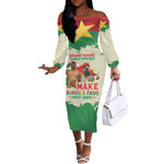 Ibrahim Traore Thomas Sankara Off The Shoulder Long Sleeve Dress Make Burkina Faso Great Again