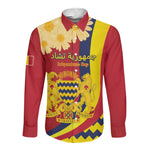 Personalised Afro Chad Long Sleeve Button Shirt Happy 65th of Independence