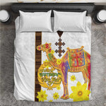 Melkam Enkutatash Eritrean Bedding Set Camel With Habesha Tilet Pattern - African Pride