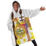 Melkam Enkutatash Eritrean Kid Wearable Blanket Hoodie Camel With Habesha Tilet Pattern - African Pride