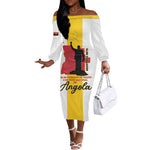 Personalized Dia dos Herois Nacionais de Angola Off The Shoulder Long Sleeve Dress 17 de Setembro - African Pride